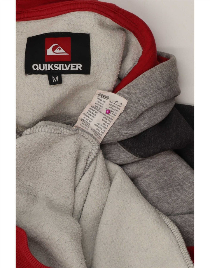 Quiksilver Mens Hoodie Jumper Medium Grey Colourblock Cotton