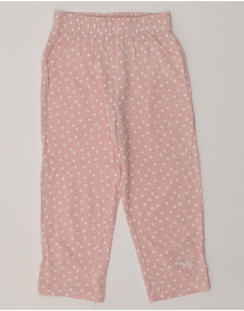 PUMA Girls Tracksuit Trousers 3-4 Years Pink Polka Dot Cotton | Vintage Puma | Thrift | Second-Hand Puma | Used Clothing | Messina Hembry 