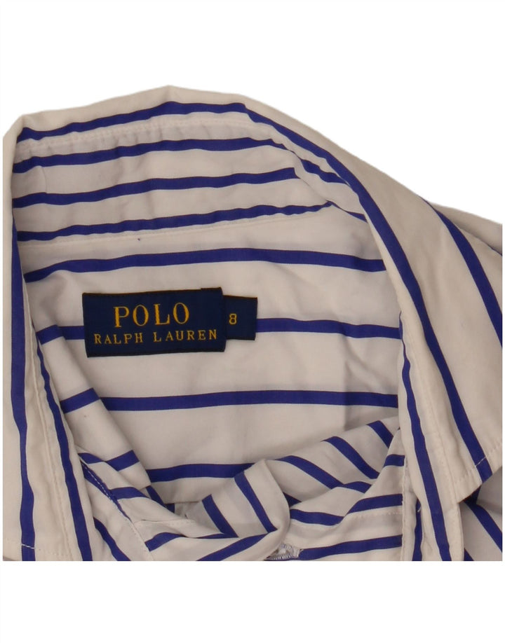 Polo Ralph Lauren Womens Shirt Dress US 8 Medium White Pinstripe