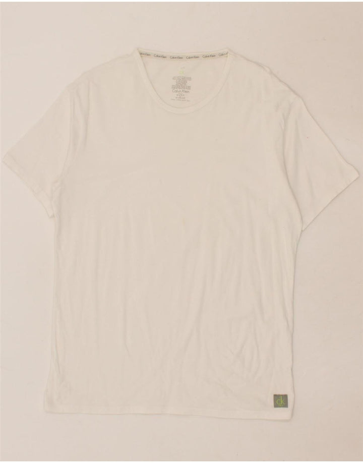 CALVIN KLEIN Mens T-Shirt Top Large White Cotton Vintage Calvin Klein and Second-Hand Calvin Klein from Messina Hembry 