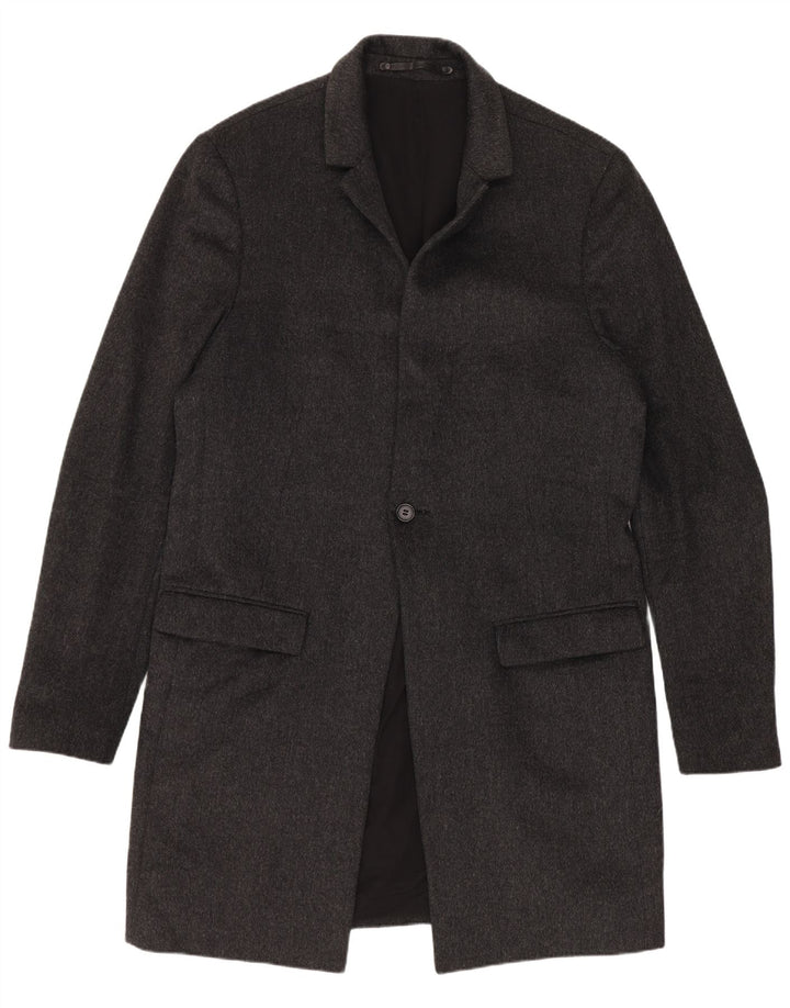 All Saints Mens Overcoat UK 42 XL Grey Wool