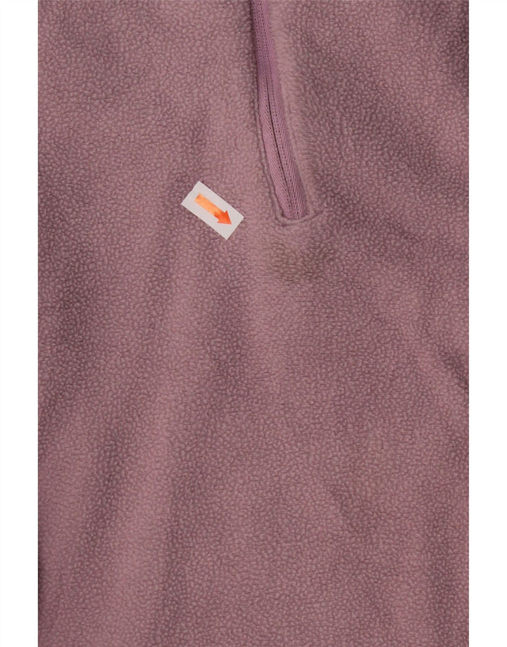 EDDIE BAUER Womens Zip Neck Fleece Jumper UK 16 Large Purple Polyester