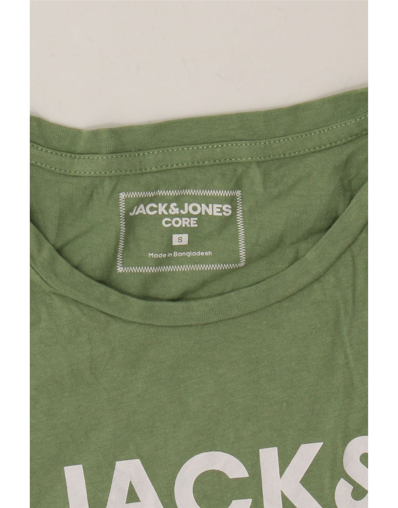 JACK & JONES Mens Core Graphic T-Shirt Top Small Green Cotton Vintage Jack & Jones and Second-Hand Jack & Jones from Messina Hembry 
