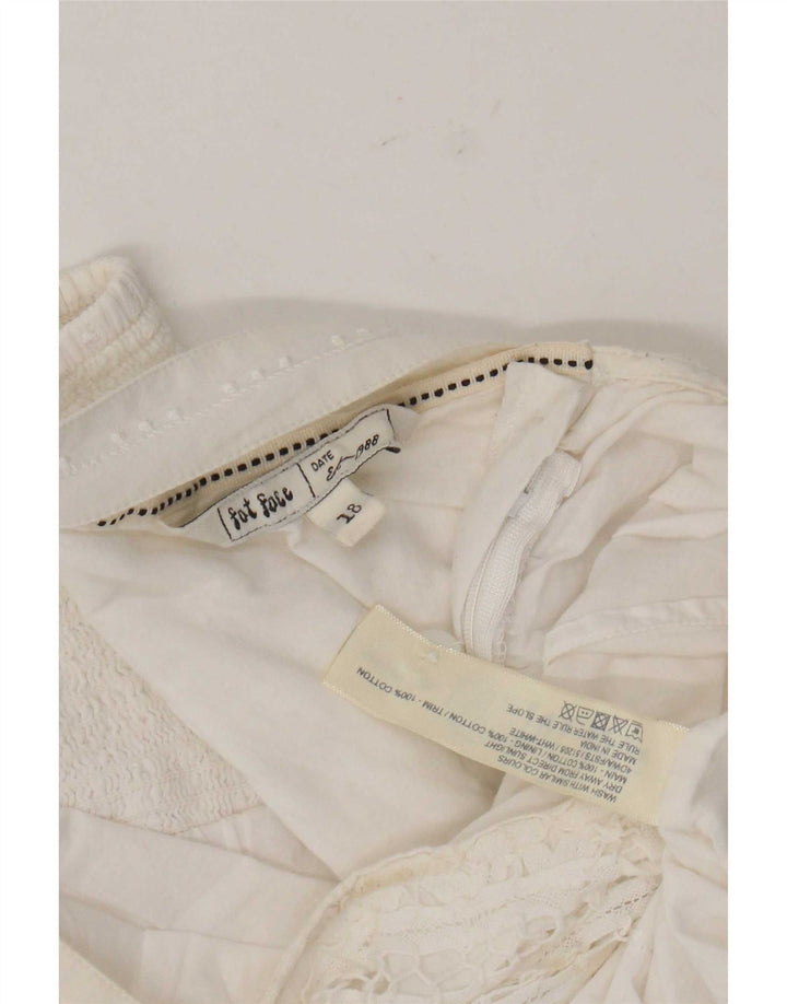 Fat Face Womens Cami Top UK 18 XL White Cotton