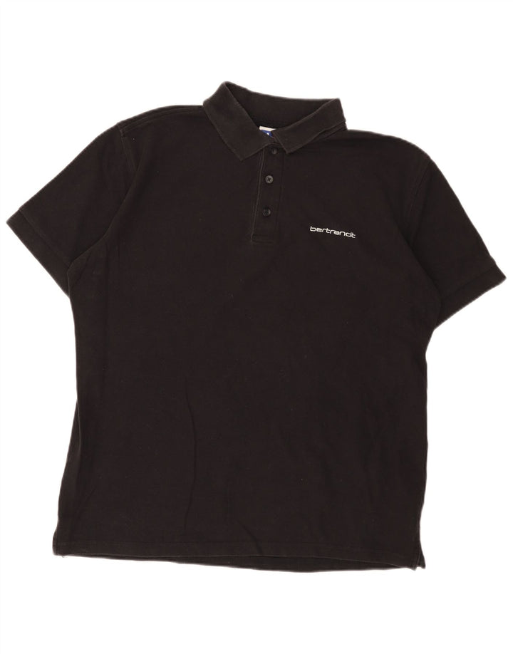 Russell Athletic Mens Polo Shirt Medium Black Cotton