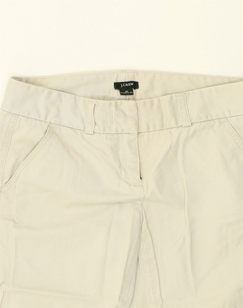 J. CREW Womens Petite Cropped Trousers US 4 Small W30 L21 Beige Cotton | Vintage J. Crew | Thrift | Second-Hand J. Crew | Used Clothing | Messina Hembry 