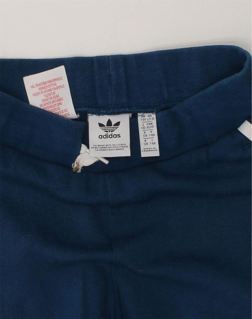 ADIDAS Boys Sport Shorts 7-8 Years Blue Cotton | Vintage Adidas | Thrift | Second-Hand Adidas | Used Clothing | Messina Hembry 