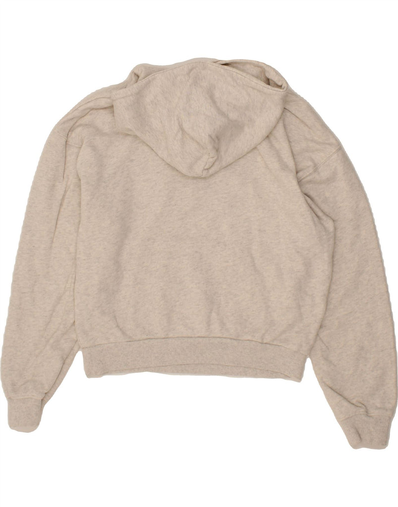 REEBOK Womens Graphic Crop Hoodie Jumper UK 6 XS Grey Flecked Cotton Vintage Reebok and Second-Hand Reebok from Messina Hembry 