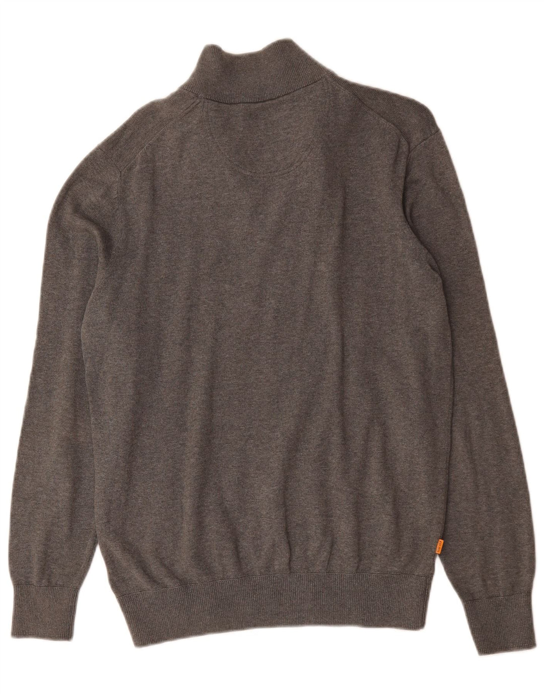 Timberland Mens Zip Neck Jumper Sweater Small Grey Cotton