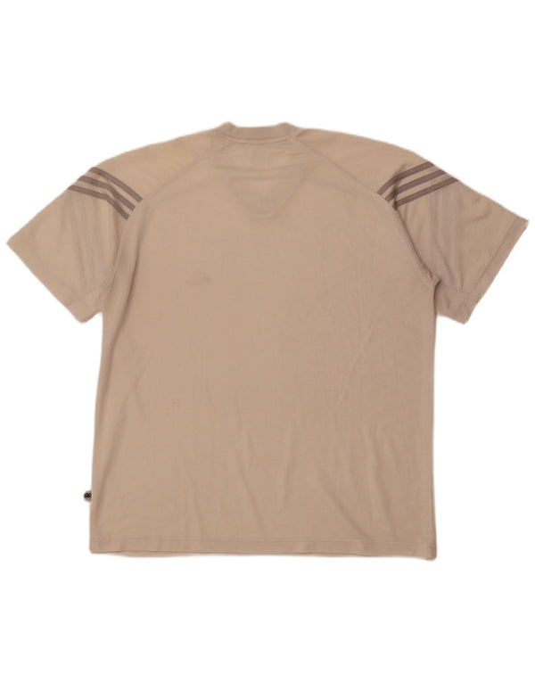 ADIDAS Mens T-Shirt Top UK 42/44 Large Beige Polyester
