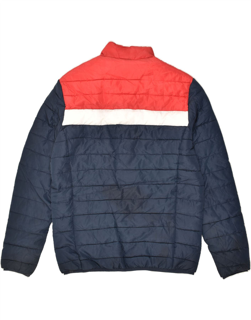 JACK & JONES Mens Padded Jacket UK 40 Large Navy Blue Colourblock | Vintage Jack & Jones | Thrift | Second-Hand Jack & Jones | Used Clothing | Messina Hembry 