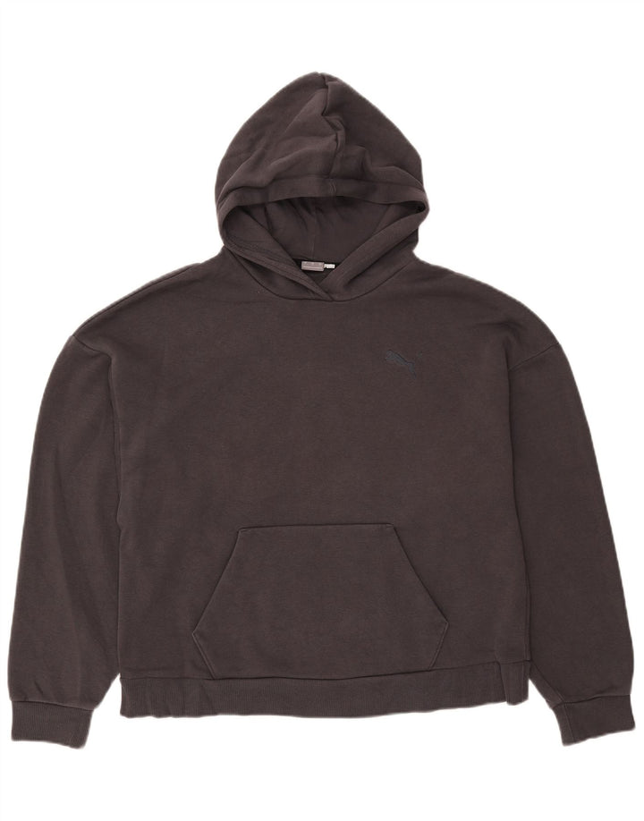 PUMA Womens Oversized Hoodie Jumper UK 16 Large Grey Cotton