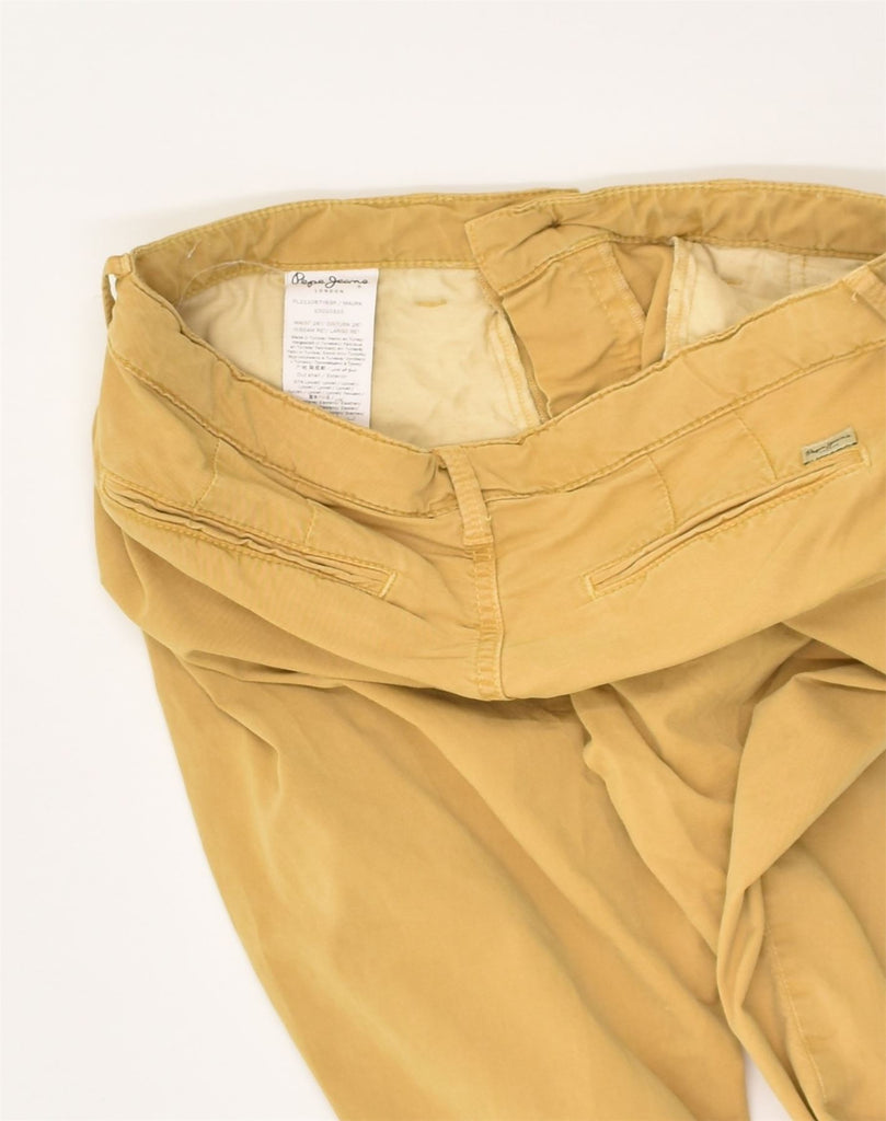 PEPE JEANS Mens Slim Fit Chino Trousers W26 L25 Yellow Lyocell | Vintage PEPE Jeans | Thrift | Second-Hand PEPE Jeans | Used Clothing | Messina Hembry 