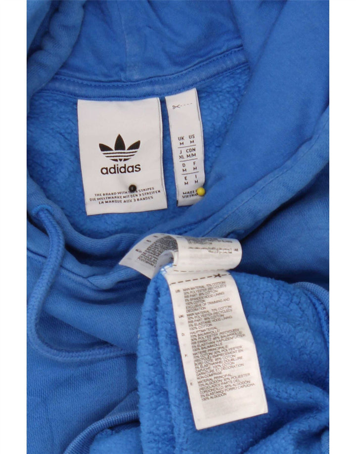 Adidas Mens Hoodie Jumper Medium Blue Cotton
