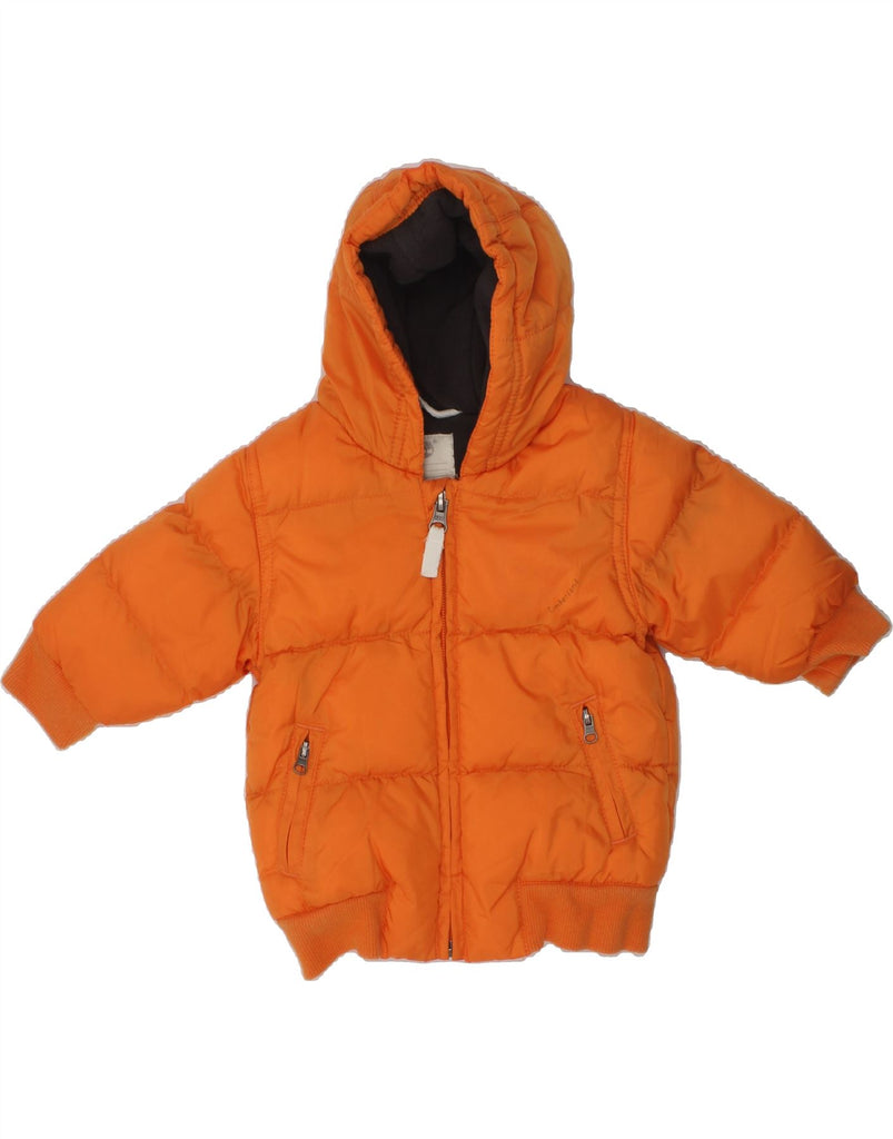 TIMBERLAND Baby Boys Hooded Padded Jacket 3-6 Months Orange Polyester | Vintage Timberland | Thrift | Second-Hand Timberland | Used Clothing | Messina Hembry 