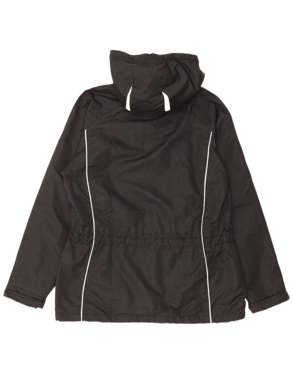 Brugi Womens Hooded Rain Jacket UK 14 Medium Black Colourblock Polyester
