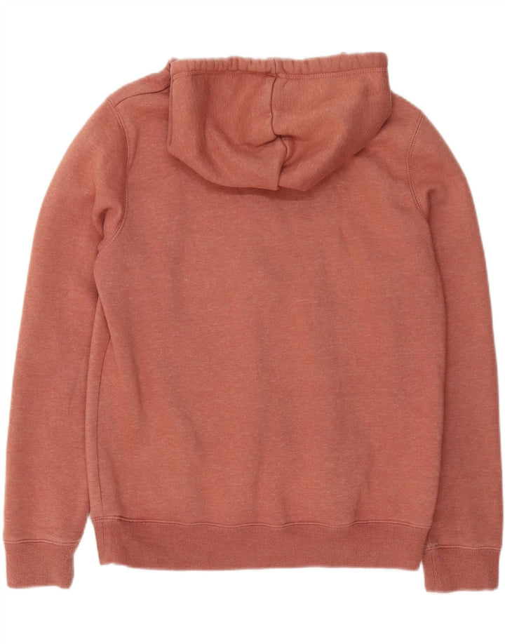 SALTROCK Womens Graphic Hoodie Jumper UK 12 Medium Maroon Flecked Cotton