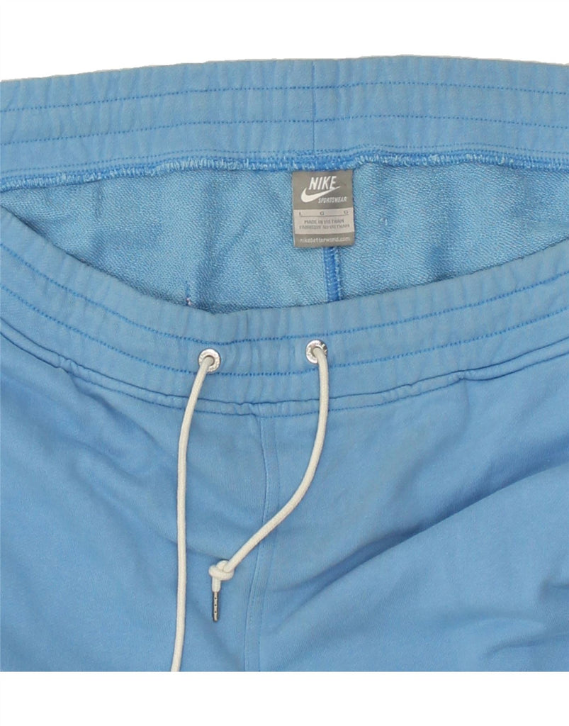 NIKE Mens Tracksuit Trousers Large Blue Cotton | Vintage Nike | Thrift | Second-Hand Nike | Used Clothing | Messina Hembry 