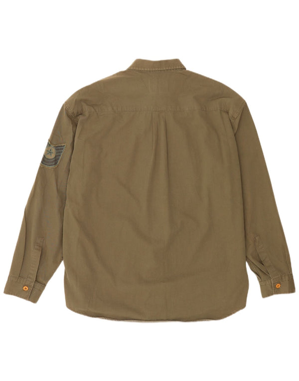 Wampum Mens Shirt XL Khaki Cotton