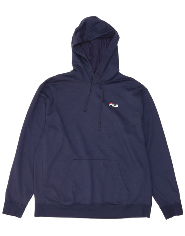 Fila Mens Hoodie Jumper XL Navy Blue Polyester