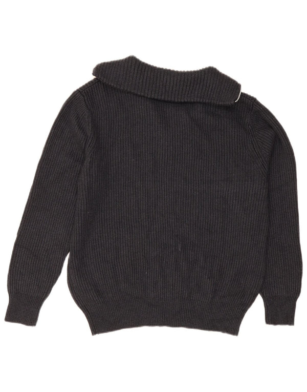 Zara Mens Zip Neck Jumper Sweater Small Grey Polyester