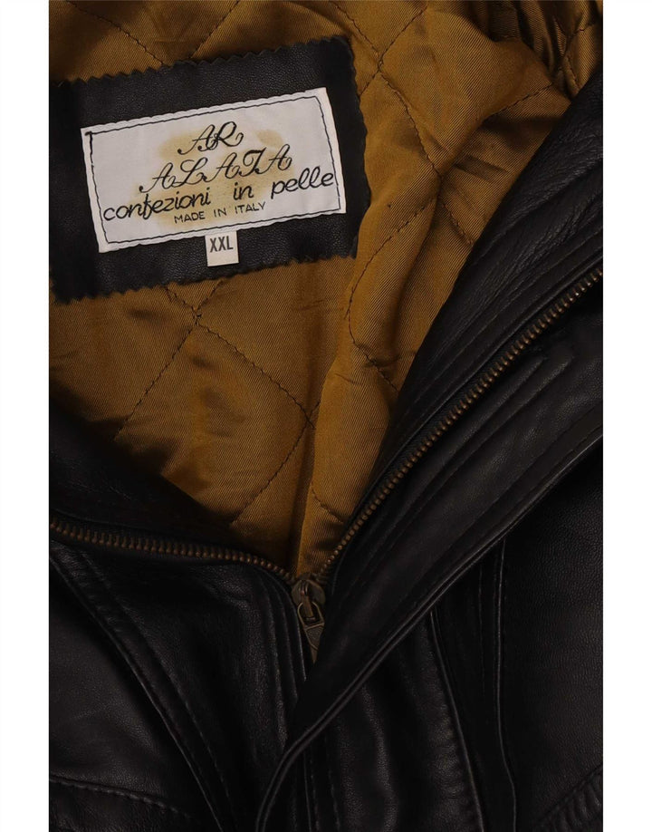 Vintage Mens Leather Jacket UK 44 2XL Black