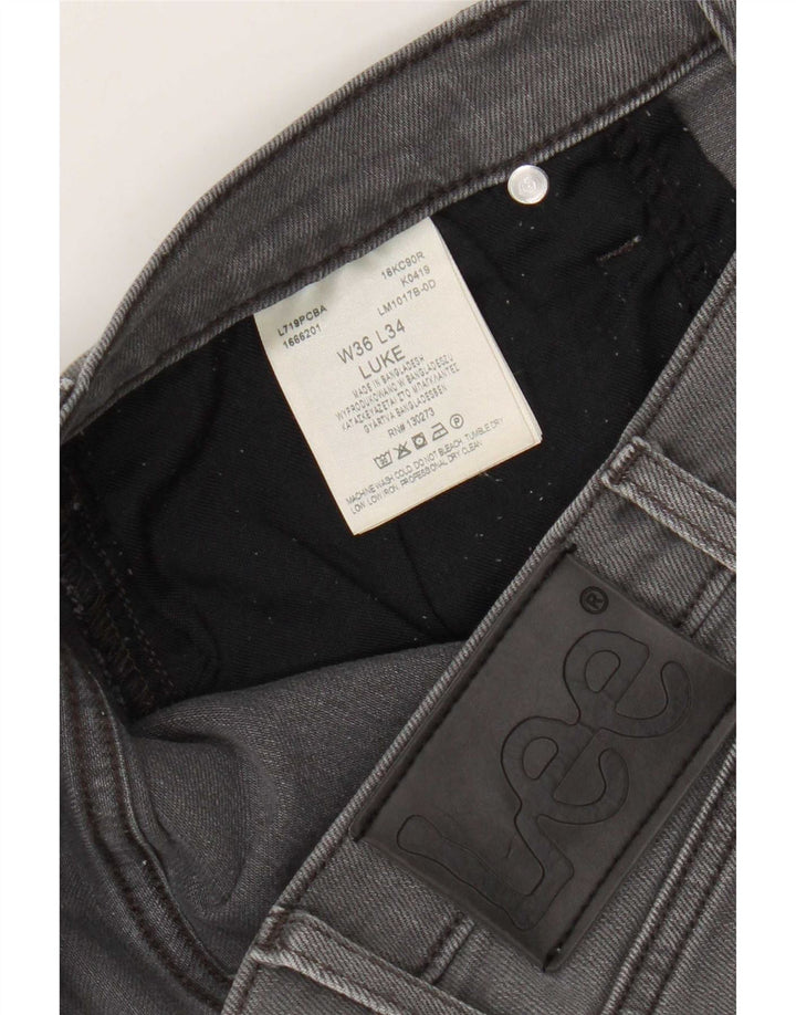 Lee Mens Luke Slim Jeans W36 L34 Grey Cotton