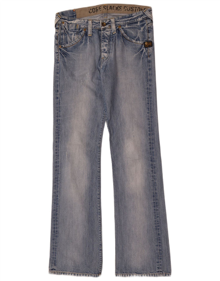 G-Star Mens Distressed Bootcut Jeans W32 L36 Blue Cotton