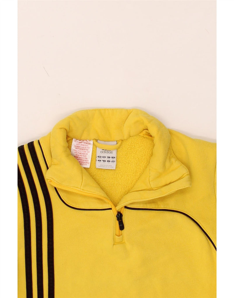 ADIDAS Boys Zip Neck Sweatshirt Jumper 13-14 Years Yellow Cotton Vintage Adidas and Second-Hand Adidas from Messina Hembry 
