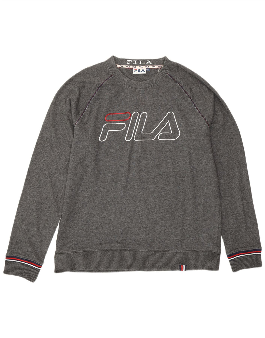 Fila Mens Graphic Sweatshirt Jumper Large Grey Cotton