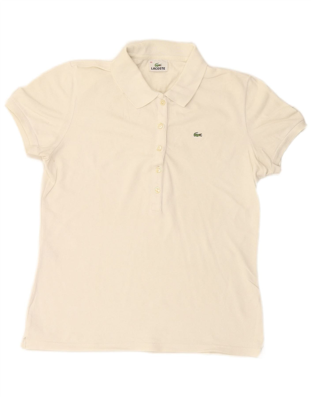 LACOSTE Womens Polo Shirt Size 44 Large White Cotton