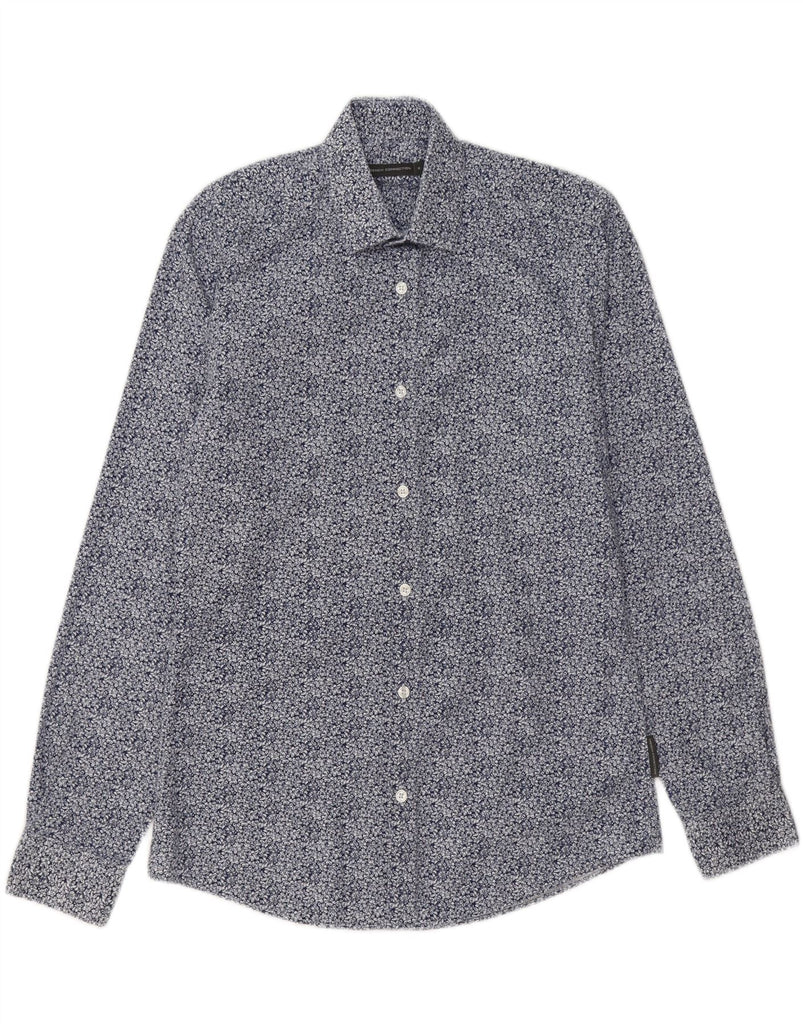 FRENCH CONNECTION Mens Shirt Small Blue Floral Cotton Vintage French Connection and Second-Hand French Connection from Messina Hembry 
