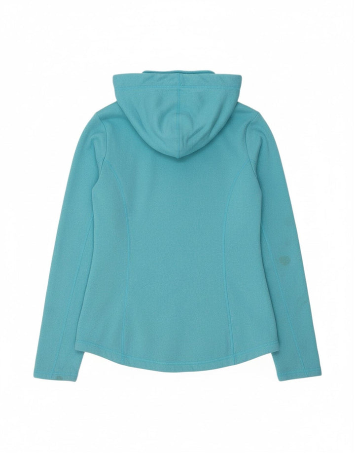 FILA Womens Zip Neck Hoodie Jumper UK 14 Medium Blue Polyester