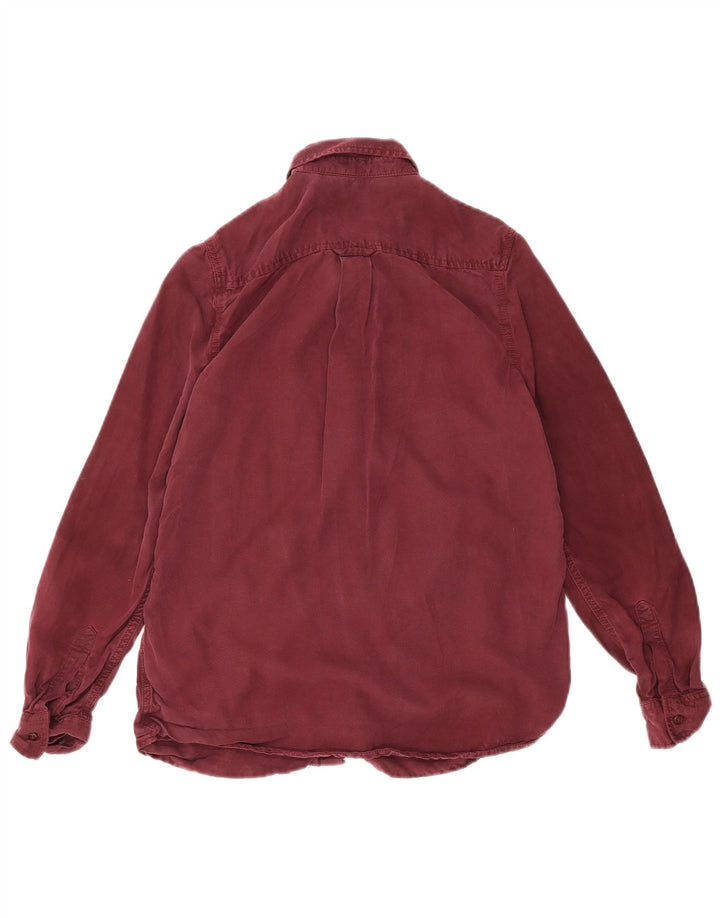Marks & Spencer Womens Denim Shirt UK 10 Small  Burgundy Lyocell