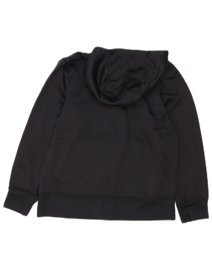 NIKE Boys Therma-Fit Zip Hoodie Sweater 10-11 Years Medium Black Polyester