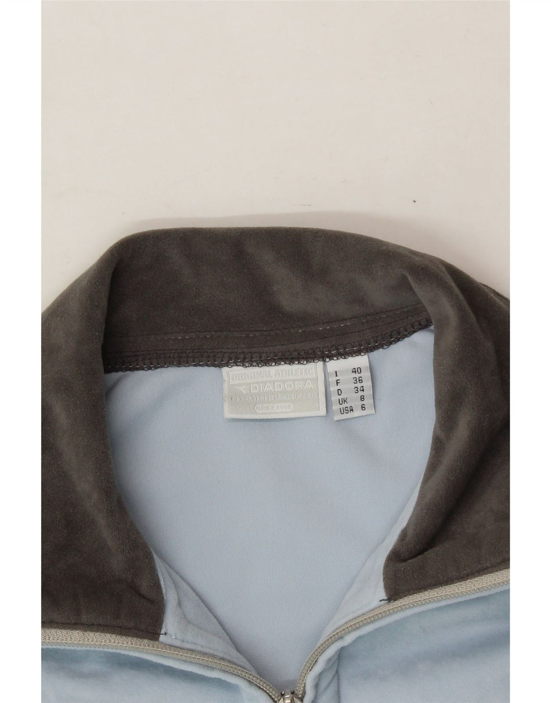 DIADORA Womens Tracksuit Top Jacket UK 8 Small  Blue Colourblock Polyester Vintage Diadora and Second-Hand Diadora from Messina Hembry 