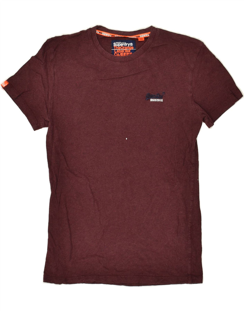 SUPERDRY Mens T-Shirt Top Small Burgundy Cotton | Vintage Superdry | Thrift | Second-Hand Superdry | Used Clothing | Messina Hembry 