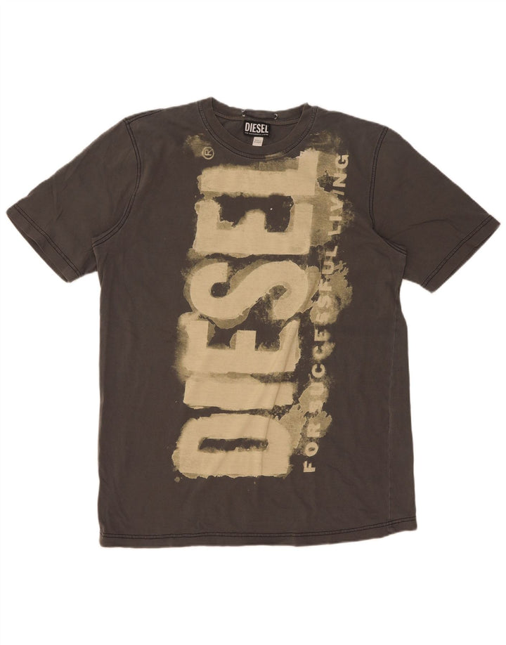 Diesel Mens Graphic T-Shirt Top XS Khaki