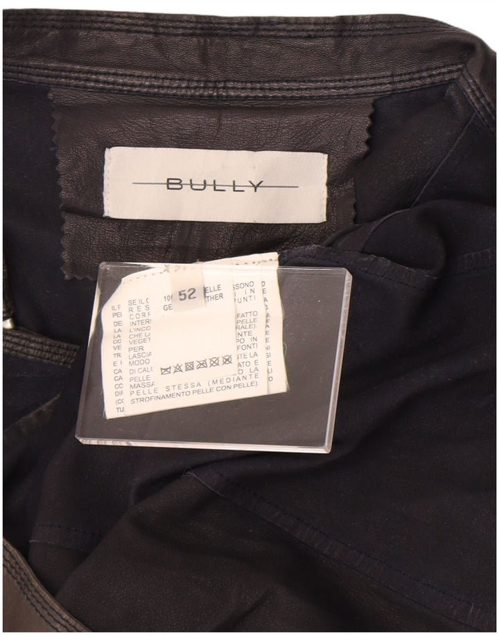 Vintage Mens Leather Racer Jacket UK 38 Medium Black Leather