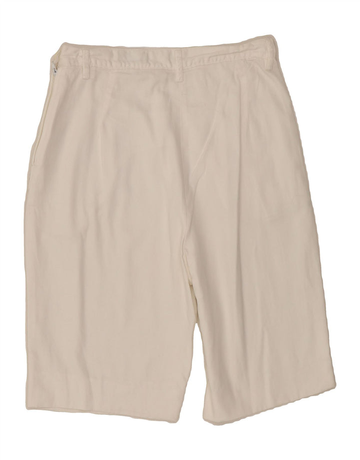 STEFANEL Womens Bermuda Casual Shorts IT 46 Large W28  White Cotton Vintage Stefanel and Second-Hand Stefanel from Messina Hembry 