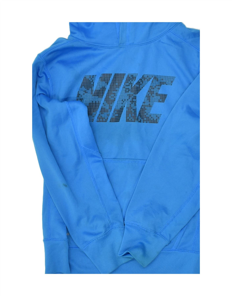 NIKE Boys Therma-Fit Graphic Hoodie Jumper 9-10 Years Small  Blue | Vintage Nike | Thrift | Second-Hand Nike | Used Clothing | Messina Hembry 