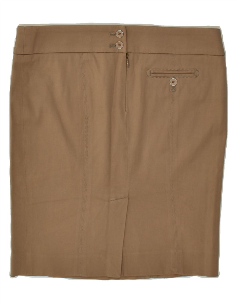 PINKO Womens Straight Skirt UK 10 Small W30  Brown Cotton | Vintage Pinko | Thrift | Second-Hand Pinko | Used Clothing | Messina Hembry 