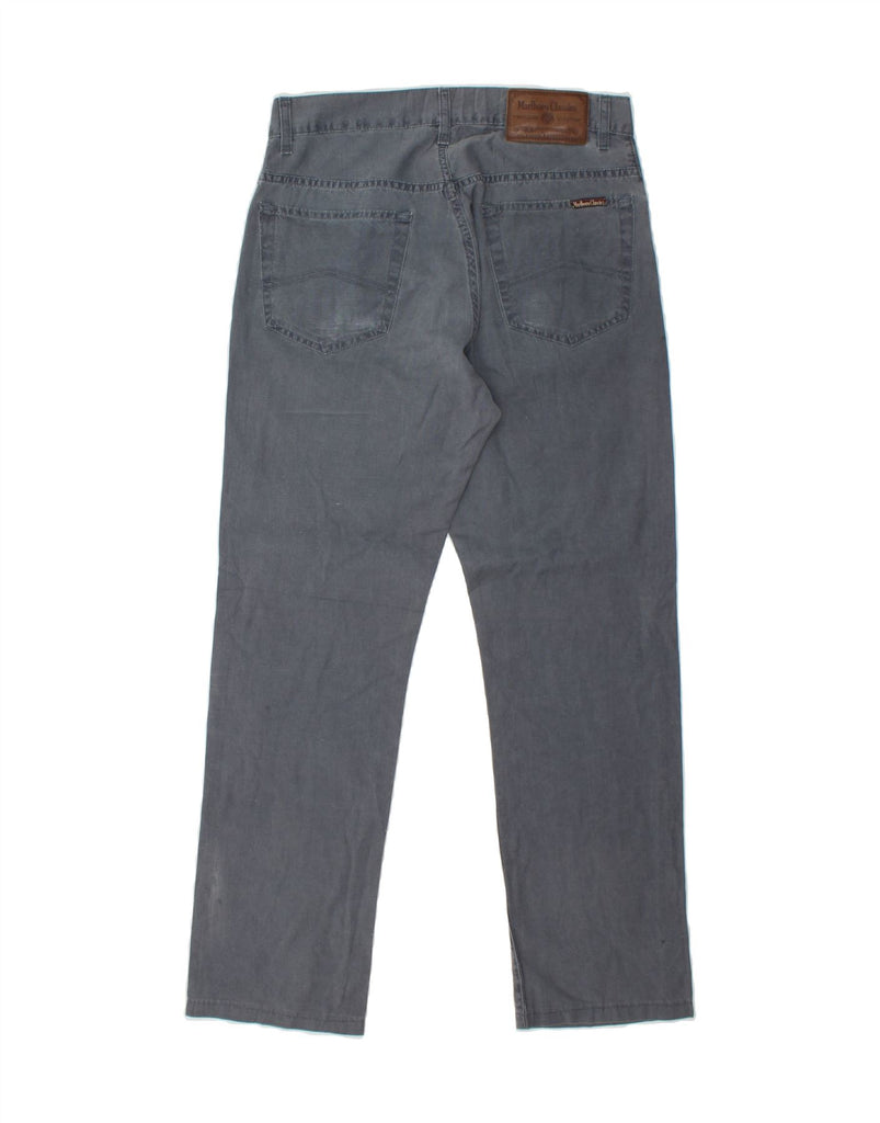 MARLBORO CLASSICS Mens Straight Casual Trousers W32 L30  Blue Cotton Vintage Marlboro Classics and Second-Hand Marlboro Classics from Messina Hembry 