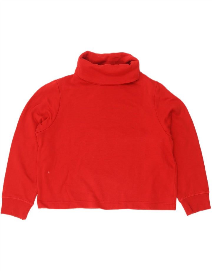 Zara Womens Oversized Crop Roll Neck Sweatshirt Jumper UK 18 XL Red