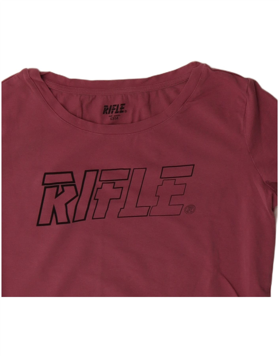 RIFLE Womens Graphic Top Long Sleeve UK 18 XL Pink Cotton