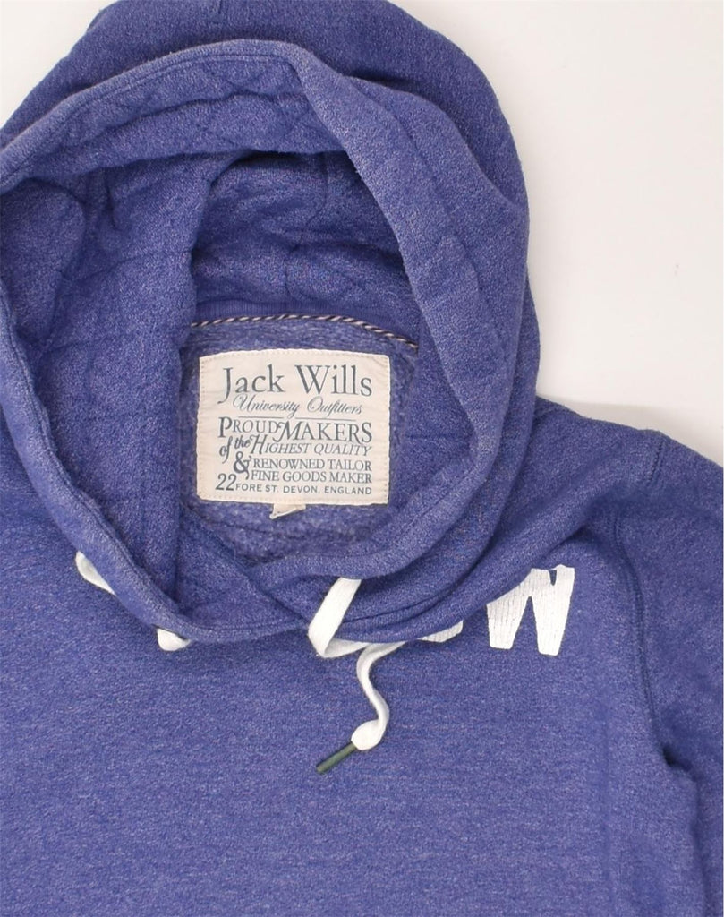 JACK WILLS Womens Graphic Hoodie Jumper UK 8 Smalll  Purple Cotton | Vintage Jack Wills | Thrift | Second-Hand Jack Wills | Used Clothing | Messina Hembry 