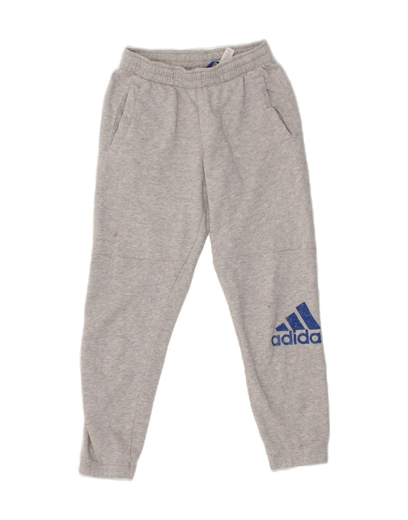ADIDAS Boys Graphic Tracksuit Trousers 9-10 Years  Grey Cotton Vintage Adidas and Second-Hand Adidas from Messina Hembry 