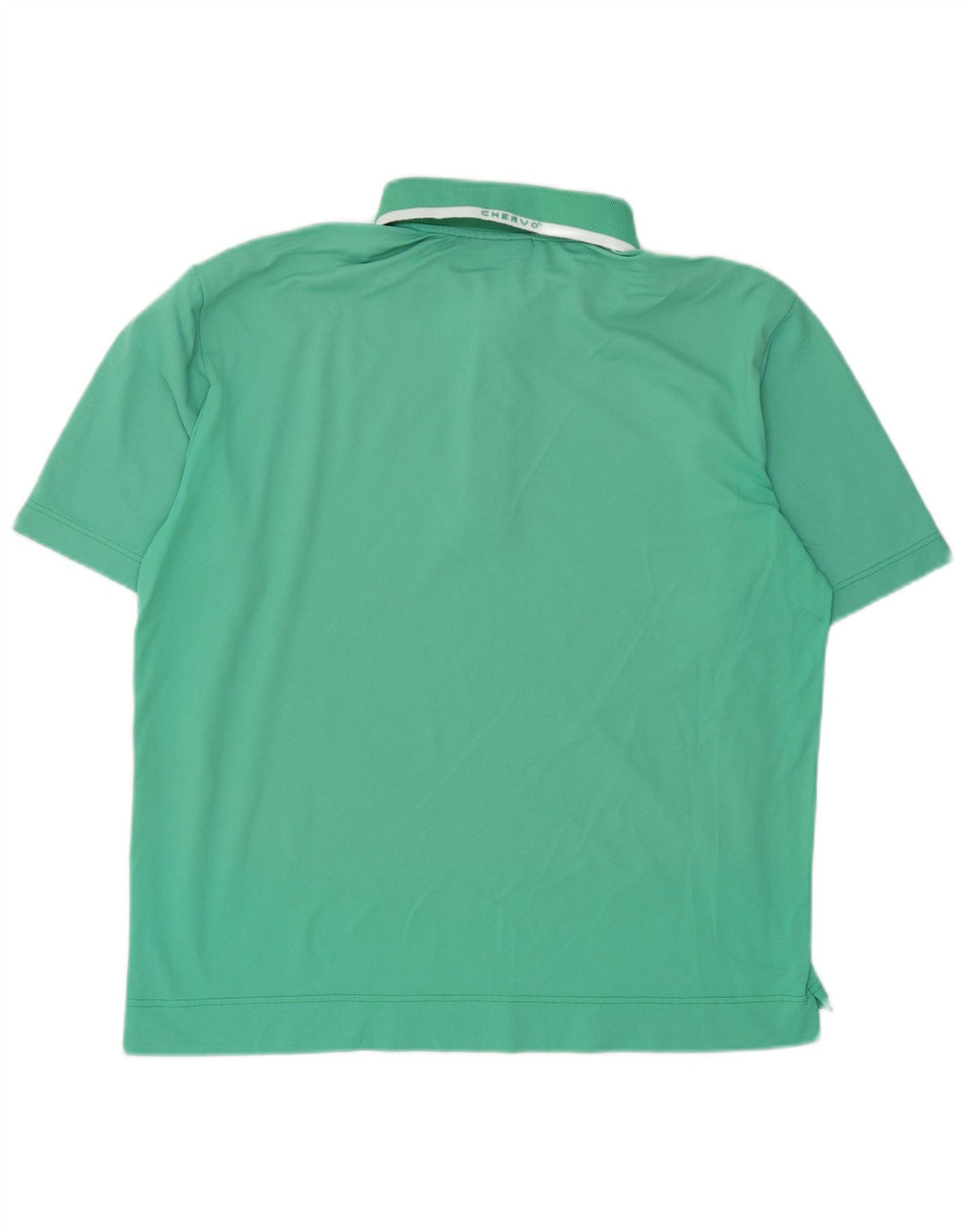 Chervo Mens Polo Shirt Large Turquoise Cotton