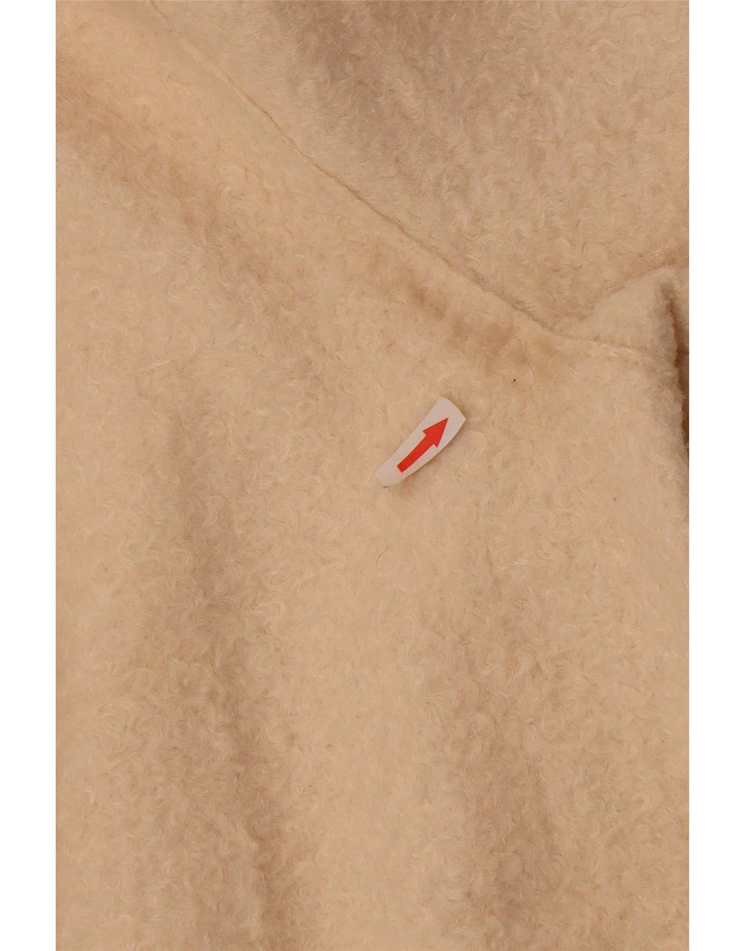 Zara Womens Oversized Fleece Overcoat UK 14 Medium Beige Polyester