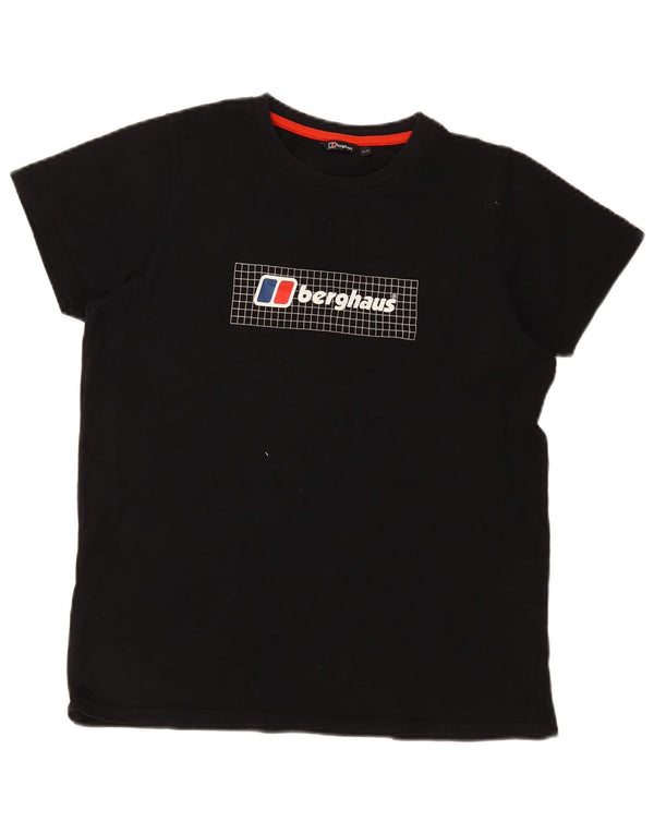 Berghaus Boys Graphic T-Shirt Top 14-15 Years Black Cotton